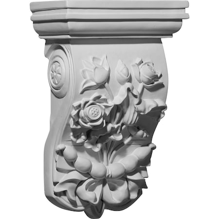Ekena Millwork 7 3/4"W x 4 1/2"D x 12 1/4"H Flower Corbel COR07X04X12FW